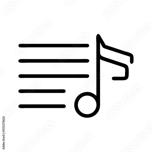 A musical note icon on a staff represents sound and music