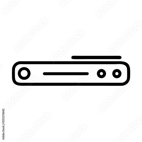 A minimalist line drawing of a modern digital video recorder (DVR)