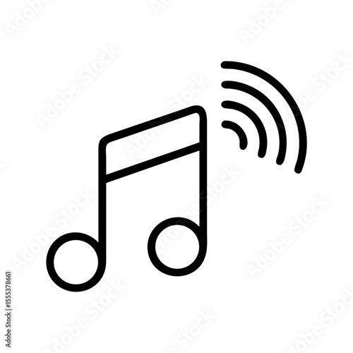 An icon of a musical note emanating sound waves, representing the essence of audio and melody