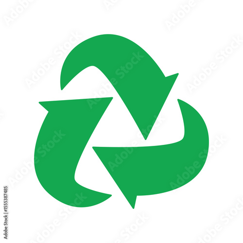 Curved Arrow Recycle Green Logo Vector, Modern Eco-Friendly Design.