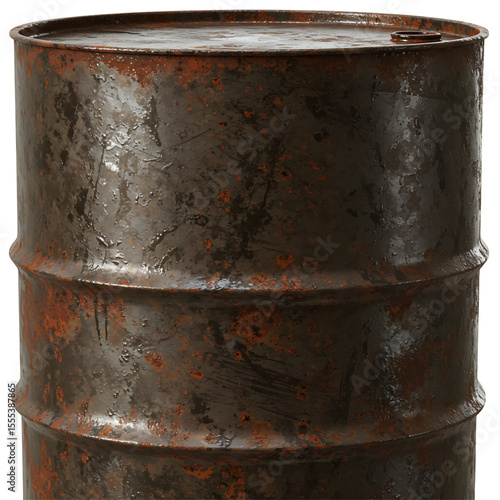 Rusty Metal Barrel Water Stains Dark Streaks