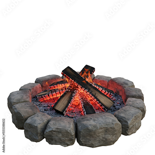 Charred Wood Grey Stones Subtle Light