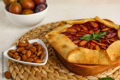 Homemade plum galette with ...