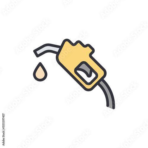Stylized Gas Pump Nozzle With Dripping Fuel On Transparent Display