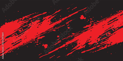 Grunge texture effect background. Distressed rough dark abstract textured. Black isolated on red. Graphic design element vintage style decoration concept grunge vector red black modern
