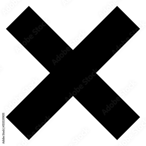 シンプルな黒いバツ印のイラスト