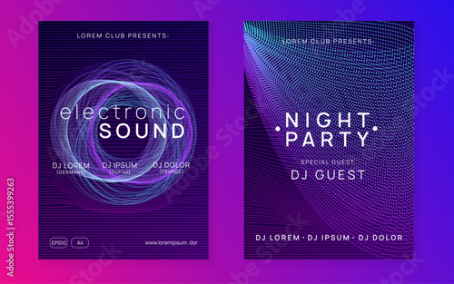 Edm Poster. Pink Dj Background. Violet Discotheque Magazine. Nightclub Beat Invitation. Electro Cover. Fest Concert Graphic. Dance Set. Blue Edm Poster