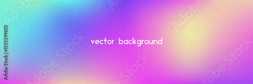 Noise Gradient Background. Abstract Grainy Bg In Pink, Purple And Blue Colors. Iridescent Hologram. Pearlescent Holographic Texture With Rainbow Foil. Smooth Gradation In Fluorescent Ink