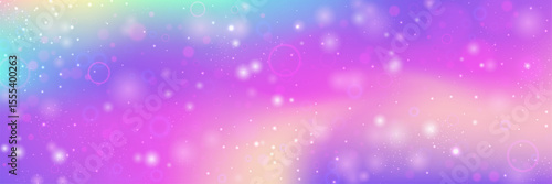 Rainbow Gradient. Pink Magic Hologram And Beautiful Unicorn Background. Purple Fairy Pattern. Watercolor Girl Design In A Light Mermaid Backdrop. Blue Rainbow Gradient.