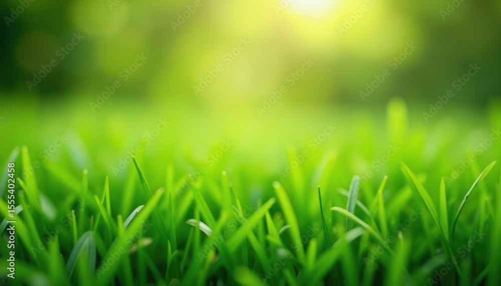 Fototapeta premium Close-up view of vibrant green grass blades.
