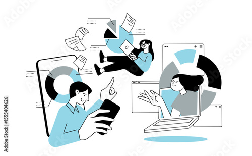 デジタルマーケティングイラスト