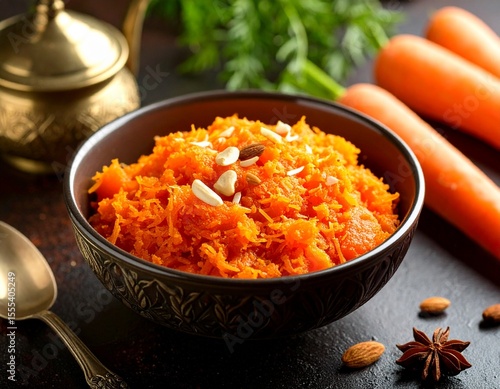 Gajar ka halwa is a carrot-based sweet dessert pudding from India