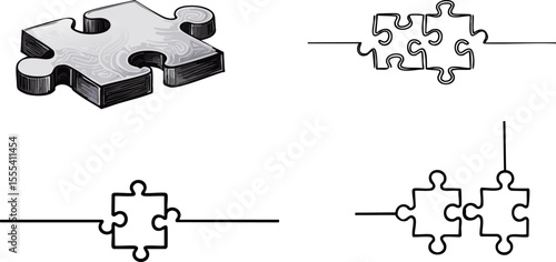 Puzzles, the perfect emblem of problem-solving and teamwork, assembled together to represent wholeness and integration. This image of puzzles presents a variety of perspectives 