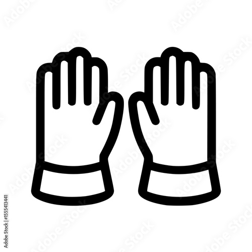 Pair of black outline work gloves, displayed in a symmetrical arrangement.