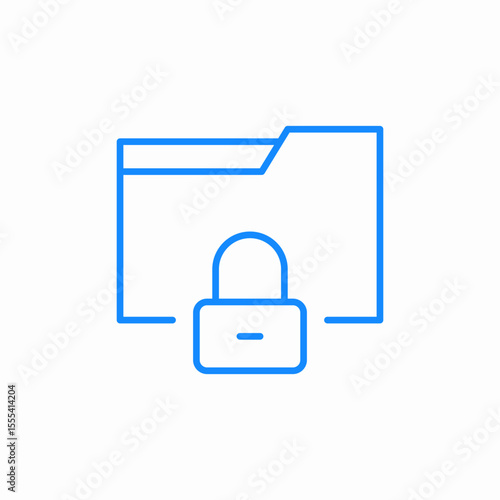 folder lock icon sign vector