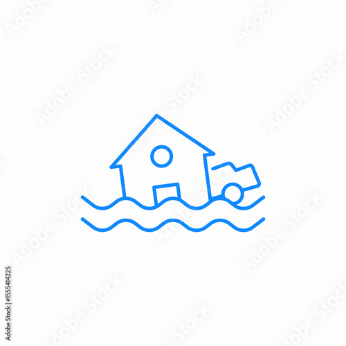 home flood icon sign vector
