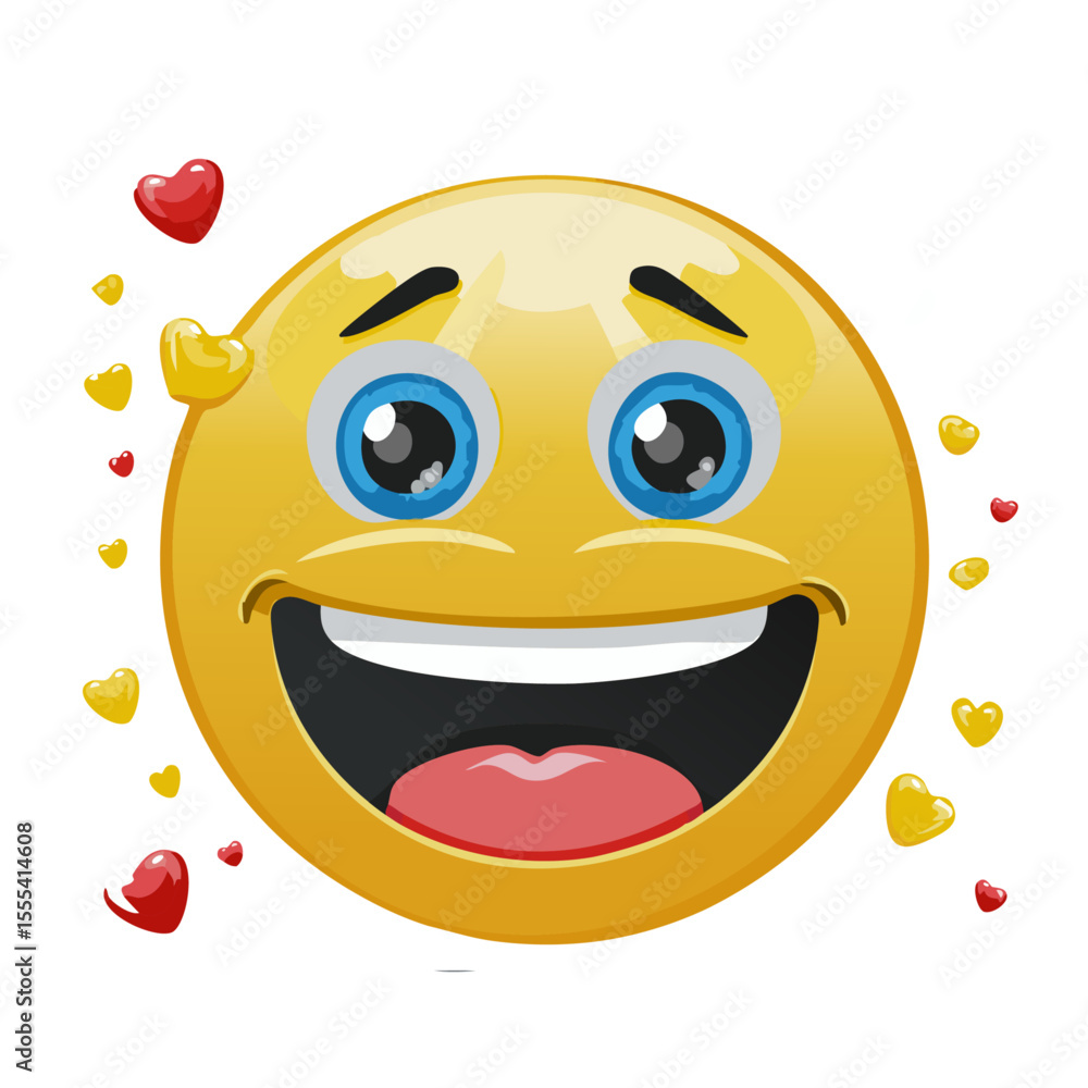 Fototapeta premium emoji,emojis,smiley,smile,faces,emoticons,cartoon,happy,funny,expressions,yellow face,emoji day,world emoji day,july 17,celebration,festival,joy,emotion,feeling,digital art,emoji character,cheerful,ve