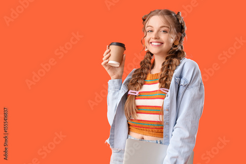 Happy smiling young woman w...