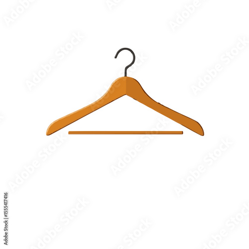 wooden hanger isolated on white background
