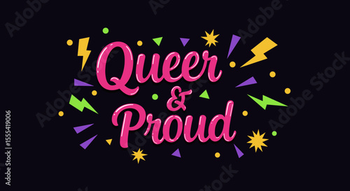 QUEER & PROUD - Colorful Celebration of LGBTQ+ Identity and Community Spirit