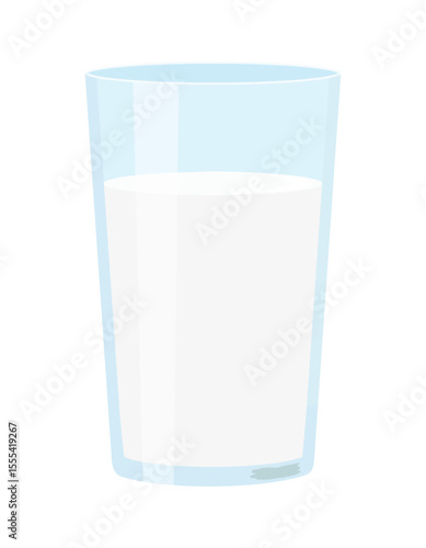 A glass of milk isolated on white background
