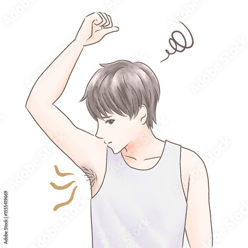 脇毛と脇の臭いが気になって不安になる男性