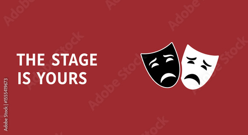 THE STAGE IS YOURS - Engaging Theatrical Poster for Performance Promotion - Drama and Arts Events