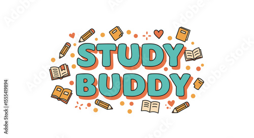 STUDY BUDDY - Colorful Study Companion for Students and Learners - Ideal for Fun Learning Environments