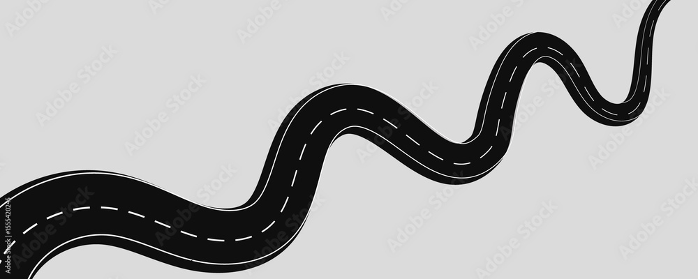 Flat roadway illustration isolated on a white background. Flat roadway illustration isolated on a white background.