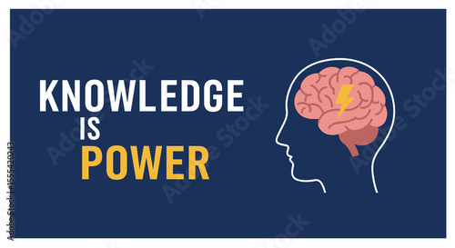 KNOWLEDGE IS POWER - Motivational Graphic for Student Study Rooms, Offices, and Learning Environments