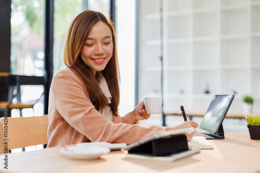 Young busy professional asian business woman company executive or entrepreneur using digital tablet working sitting at desk in office looking at tab, managing financial project data.
Young busy professional asian business woman company executive or entrepreneur using digital tablet working sitting at desk in office looking at tab, managing financial project data.