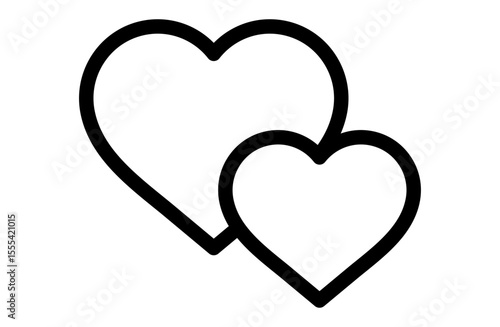 重なるハートのベクターアイコン