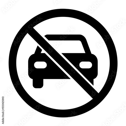 "Car Free Day" Symbol - Vehicle Prohibited