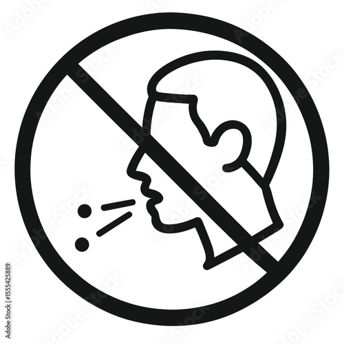 No Spitting Sign - Public Hygiene Icon
