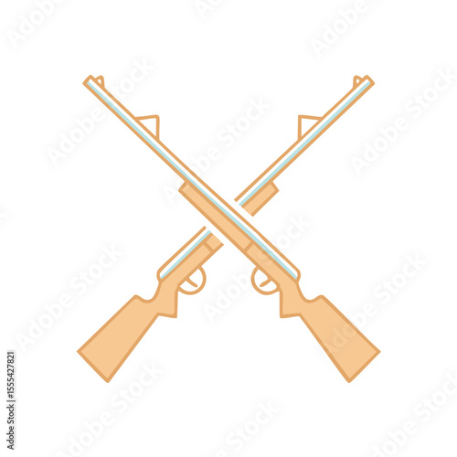 Crossed rifles hunting weapons vintage style icon