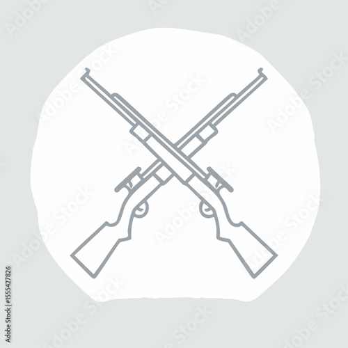 Crossed rifles hunting weaponry military arms