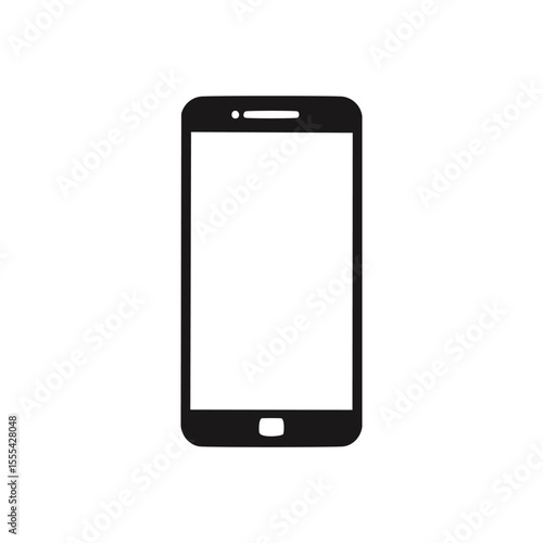 Simple black smartphone icon mobile phone device