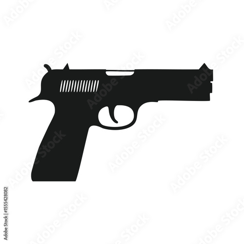 Handgun silhouette black and white weapon icon