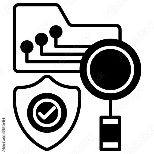 Data Loss Prevention Black Icon