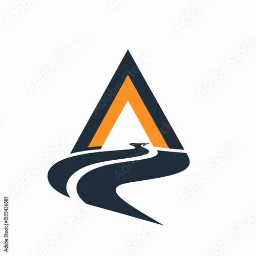 mountain road sign vector illustration