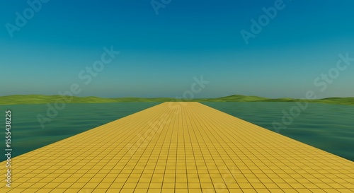 yellow road to the sky, surrealistic landscape