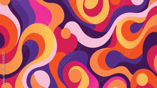 Vintage 70s aesthetic reimagined in modern color palettes.

