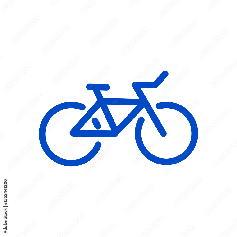 Fototapeta premium Bicycle Icon – Minimal Bike Silhouette Vector Symbol.自転車のアイコン／シンプルなバイクシルエット素材