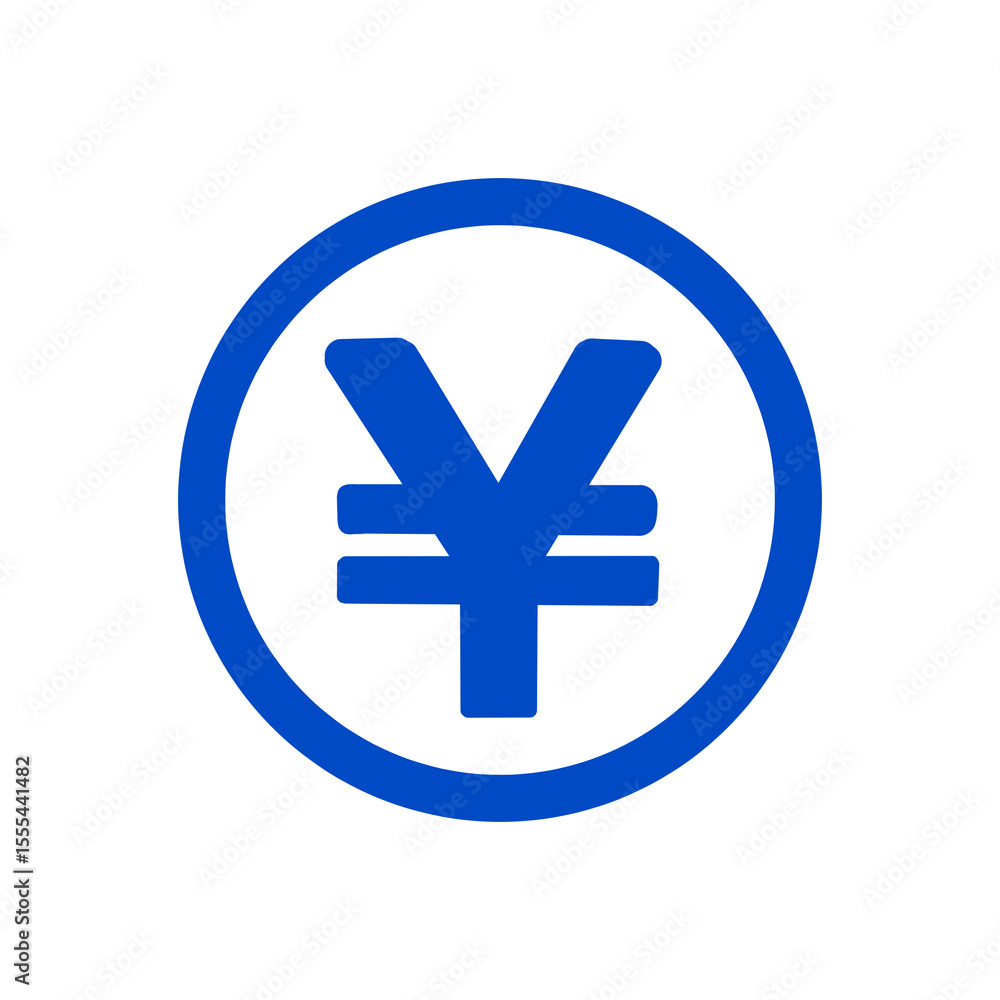 Fototapeta premium 【Business Icons – Finance】Yen Symbol Icon – Japanese Currency Mark in Circle Vector・円マークのアイコン／日本円通貨シンボルのベクター素材