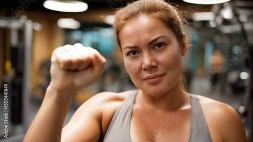 Wallpaper Mural An overweight woman at fitness gym Torontodigital.ca