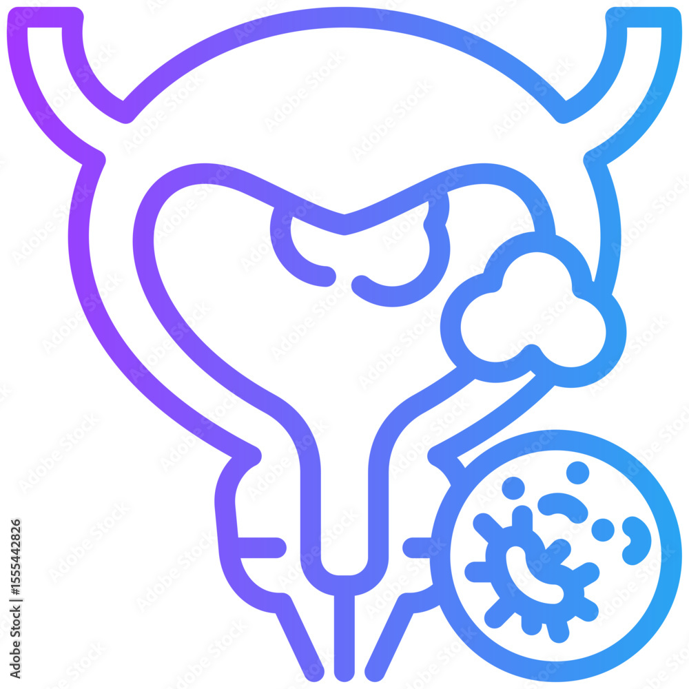 Fototapeta premium Bladder cancer icon for cancer diagnosis, website, application, printing, document, poster design, etc
