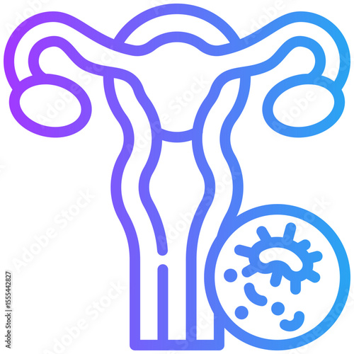 Endometrial cancer icon for cancer diagnosis, website, application, printing, document, poster design, etc