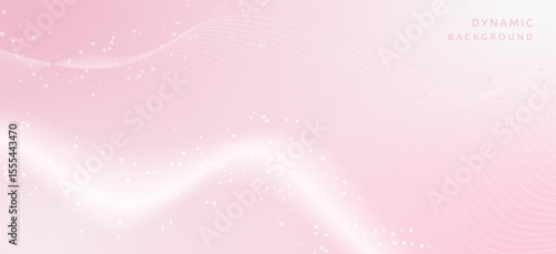 Abstract luxury pink wave background. Dynamic shapes composition with line.