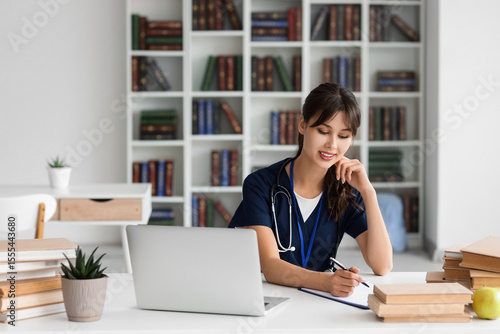 Female medical intern study...