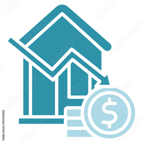Asset Risk dual tone blue color, mini illustration icon. use for modern concept, print, UI, UX kit, web and app development. Vector related to risk management, business, finance.